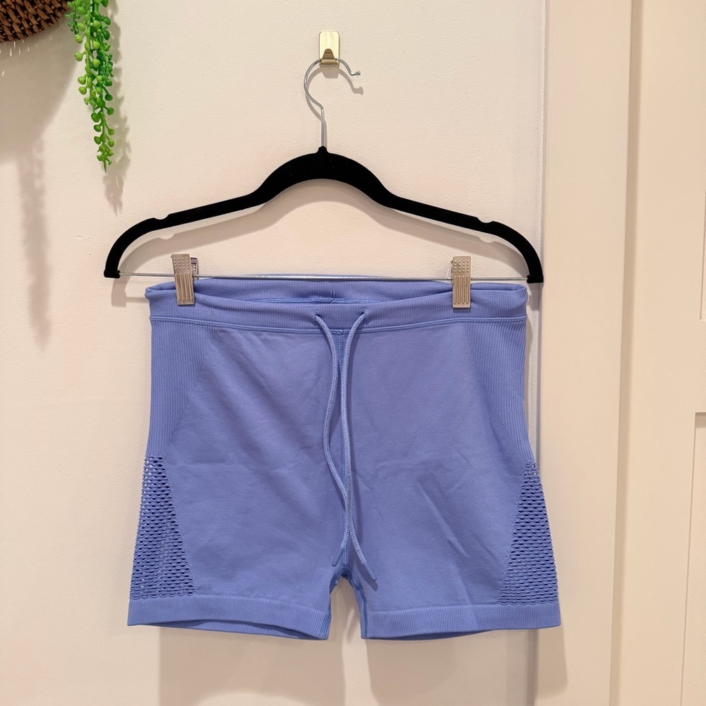 Aerie Offline Seamless Shortie Athletic Short Mesh Detail Cornflower Blue Medium